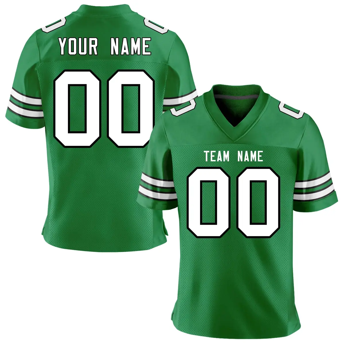 Green White-Black Classic Mesh Authentic Football Jersey