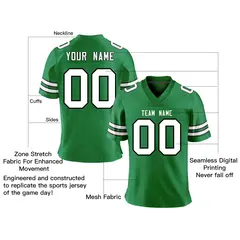 Green White-Black Classic Mesh Authentic Football Jersey 2