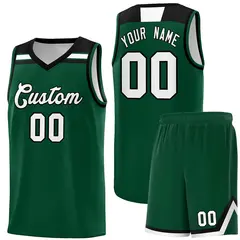 Green White-Black Classic Sports Basketball Jersey