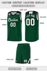 Green White-Black Classic Sports Basketball Jersey 2