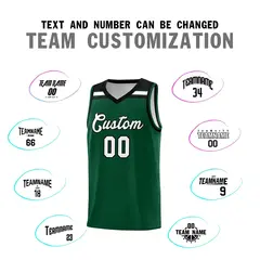 Green White-Black Classic Sports Basketball Jersey 3