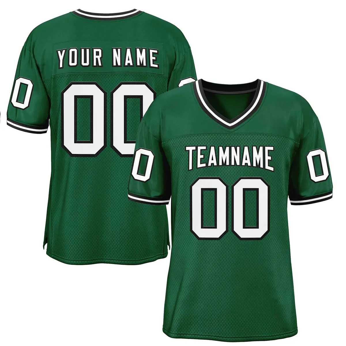 Green White-Black Classic Style Authentic Football Jersey