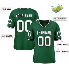 Green White-Black Classic Style Authentic Football Jersey 2