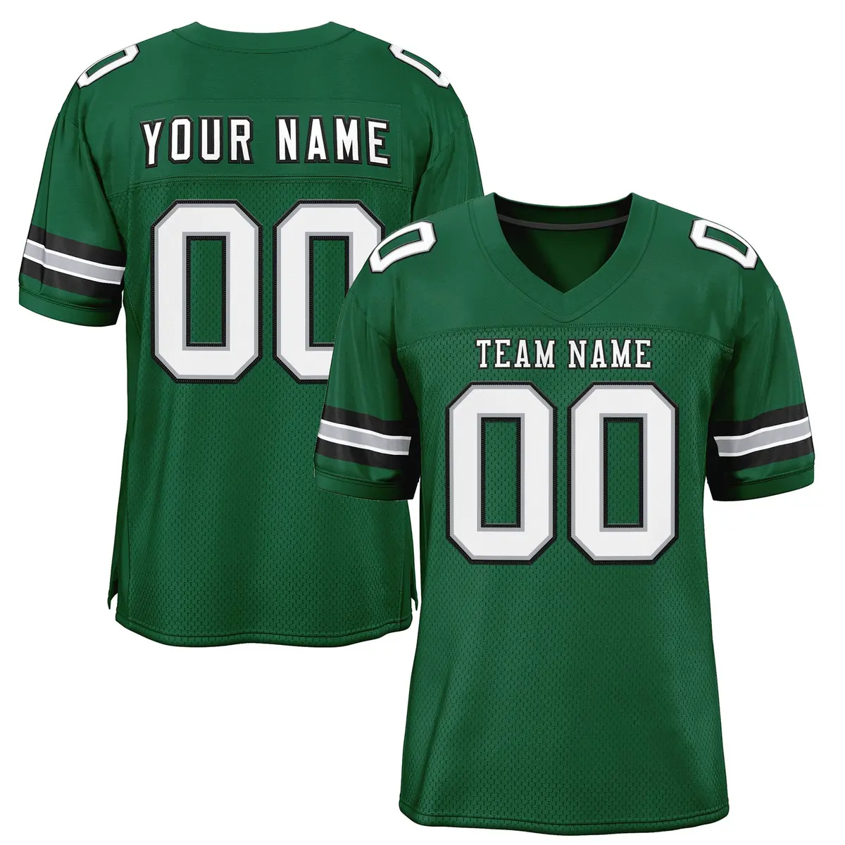 Green White-Black Classic Style Authentic Football Jersey