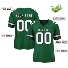Green White-Black Classic Style Authentic Football Jersey 2