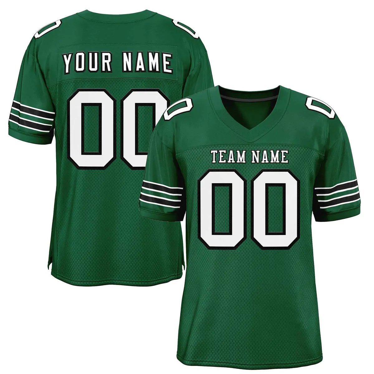 Green White-Black Classic Style Authentic Football Jersey