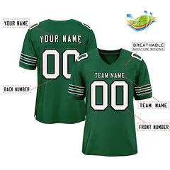 Green White-Black Classic Style Authentic Football Jersey 2