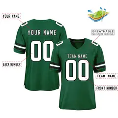 Green White-Black Classic Style Mesh Football Jersey 2