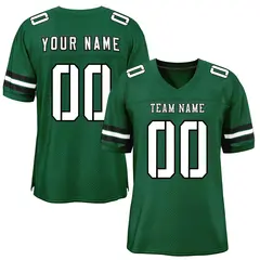 Green White-Black Classic Style Mesh Football Jersey 1