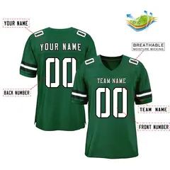 Green White-Black Classic Style Mesh Football Jersey 2