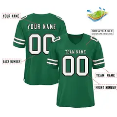 Green White-Black Classic Style Mesh Football Jersey 2