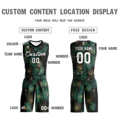 Green White-Black Graffiti Pattern Mesh Basketball Jersey 3