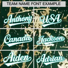 Green White Black & Shiny Gold Cracked Foil Mesh Baseball Jersey 4