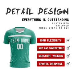 Green White Breathable Sport Soccer Jersey 2