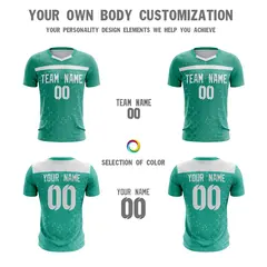 Green White Breathable Sport Soccer Jersey 5