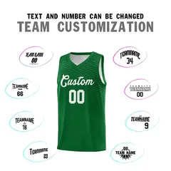 Green White Chest Slash Pattern Basketball Jersey 3