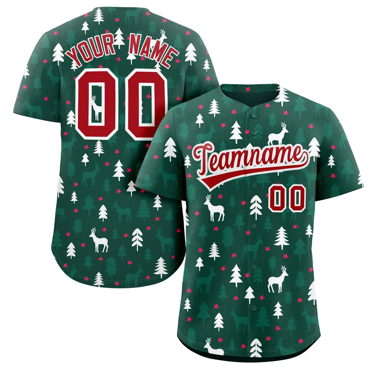 Green White Christmas Graffiti Striped Baseball Jersey