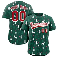 Green White Christmas Graffiti Striped Baseball Jersey