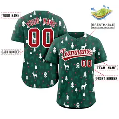 Green White Christmas Graffiti Striped Baseball Jersey 3