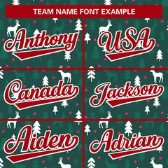 Green White Christmas Graffiti Striped Baseball Jersey 4