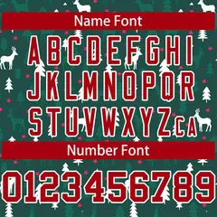 Green White Christmas Graffiti Striped Baseball Jersey 5