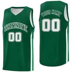 Green White Classic Athletic Casual Basketball Jersey