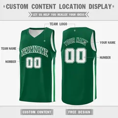 Green White Classic Athletic Casual Basketball Jersey 2