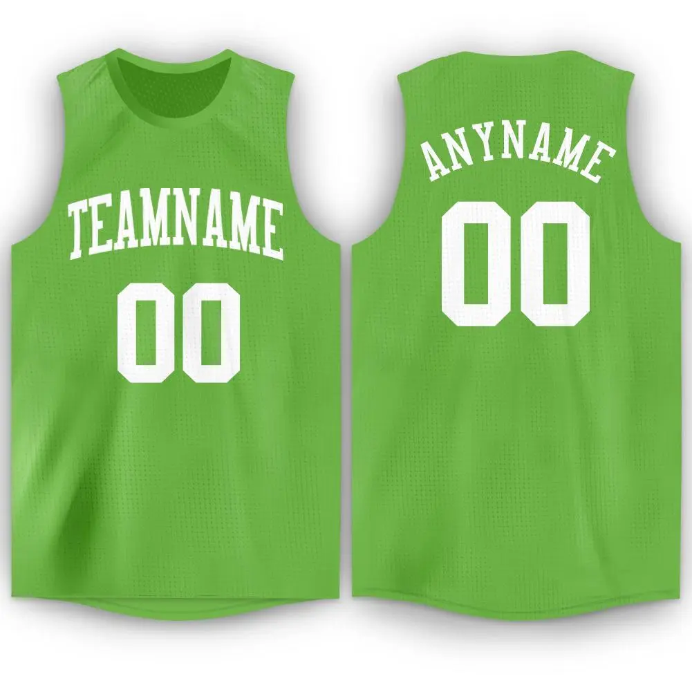 Green White Classic Athletic Casual Basketball Jersey