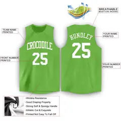 Green White Classic Athletic Casual Basketball Jersey 2