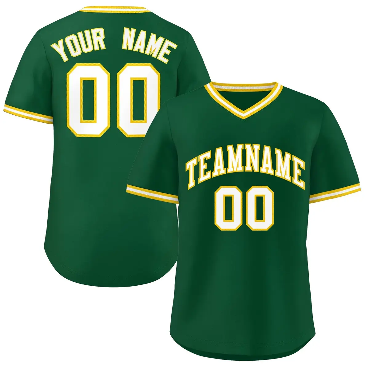 Green White Classic Authentic Pullover Baseball Jersey