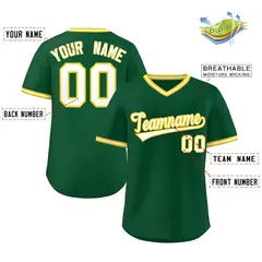 Green White Classic Authentic Pullover Baseball Jersey 2