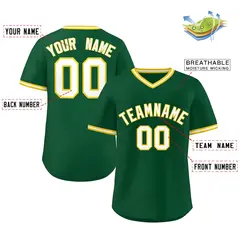 Green White Classic Authentic Pullover Baseball Jersey 2