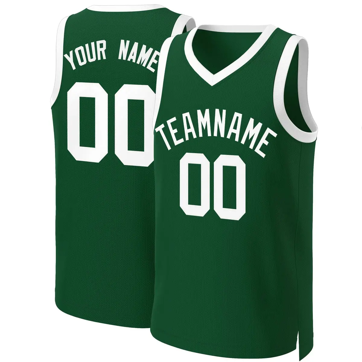 Green White Classic Basketball Jersey