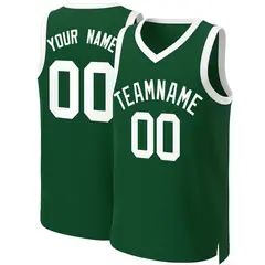Green White Classic Basketball Jersey