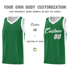Green White Classic Basketball Jersey 3