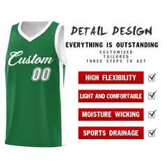 Green White Classic Basketball Jersey 4