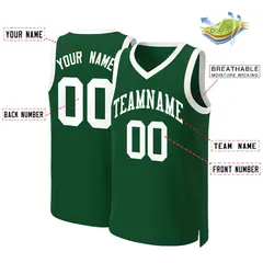 Green White Classic Basketball Jersey