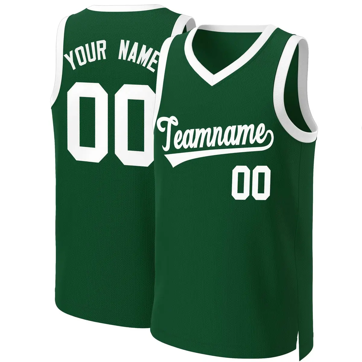 Green White Classic Basketball Jersey