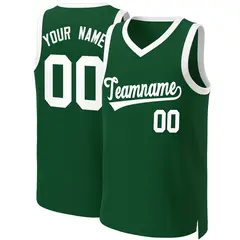 Green White Classic Basketball Jersey 1