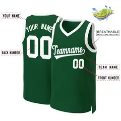 Green White Classic Basketball Jersey 2
