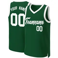 Green White Classic Basketball Jersey 1
