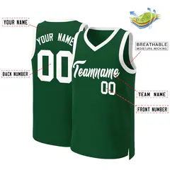 Green White Classic Basketball Jersey 2