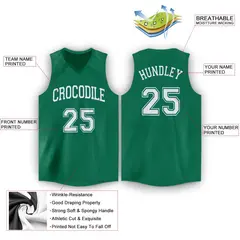 Green White Classic Breathable Basketball Jersey 2