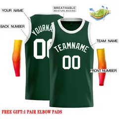 Green White Classic Casual Basketball Jersey 2