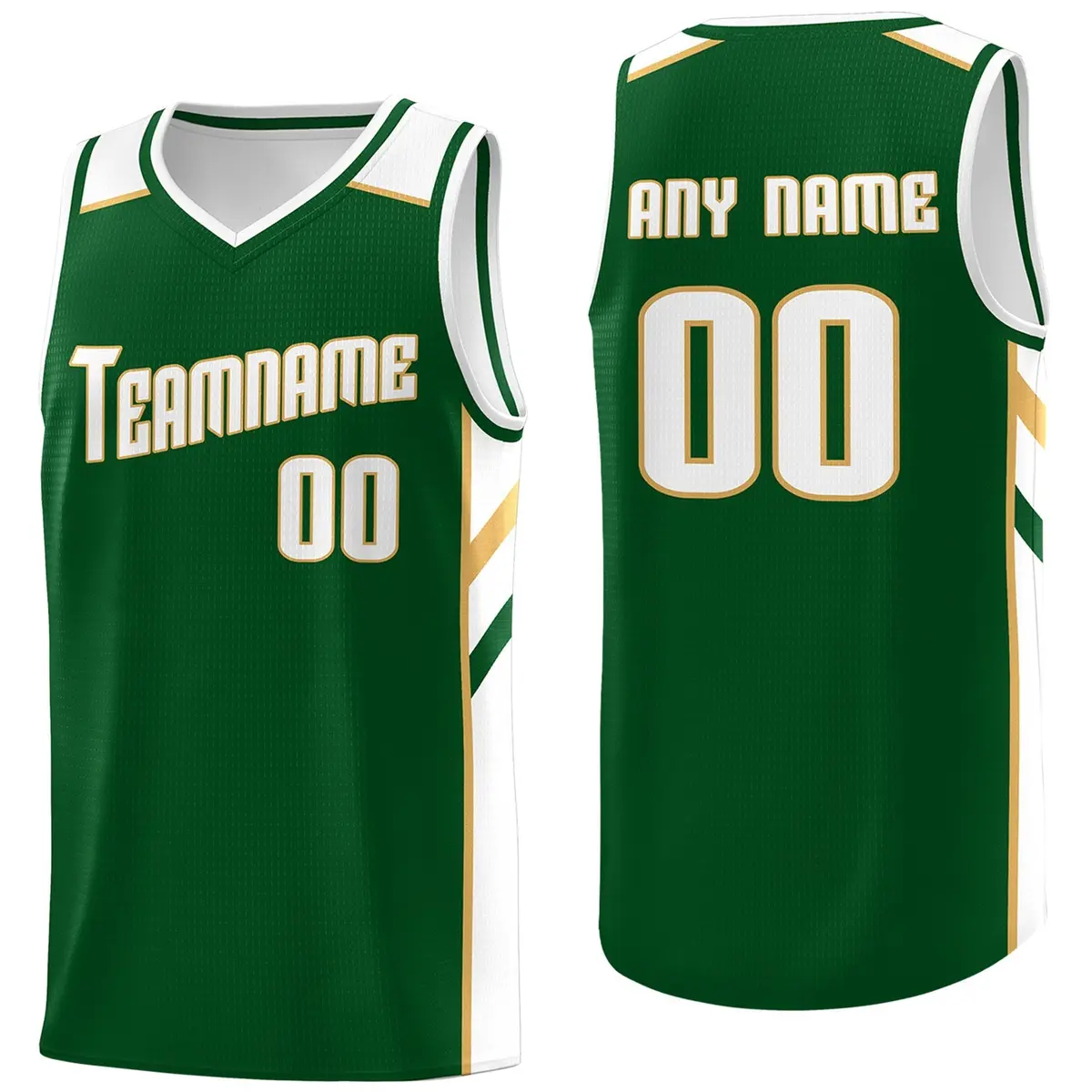 Green White Classic Fashion Sportwear Basketball Jersey