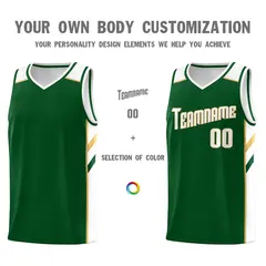 Green White Classic Fashion Sportwear Basketball Jersey 3