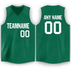 Green White Classic Men Casual Basketball Jersey 1