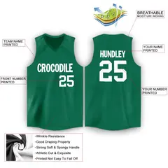 Green White Classic Men Casual Basketball Jersey 2