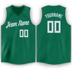 Green White Classic Men Casual Basketball Jersey 1
