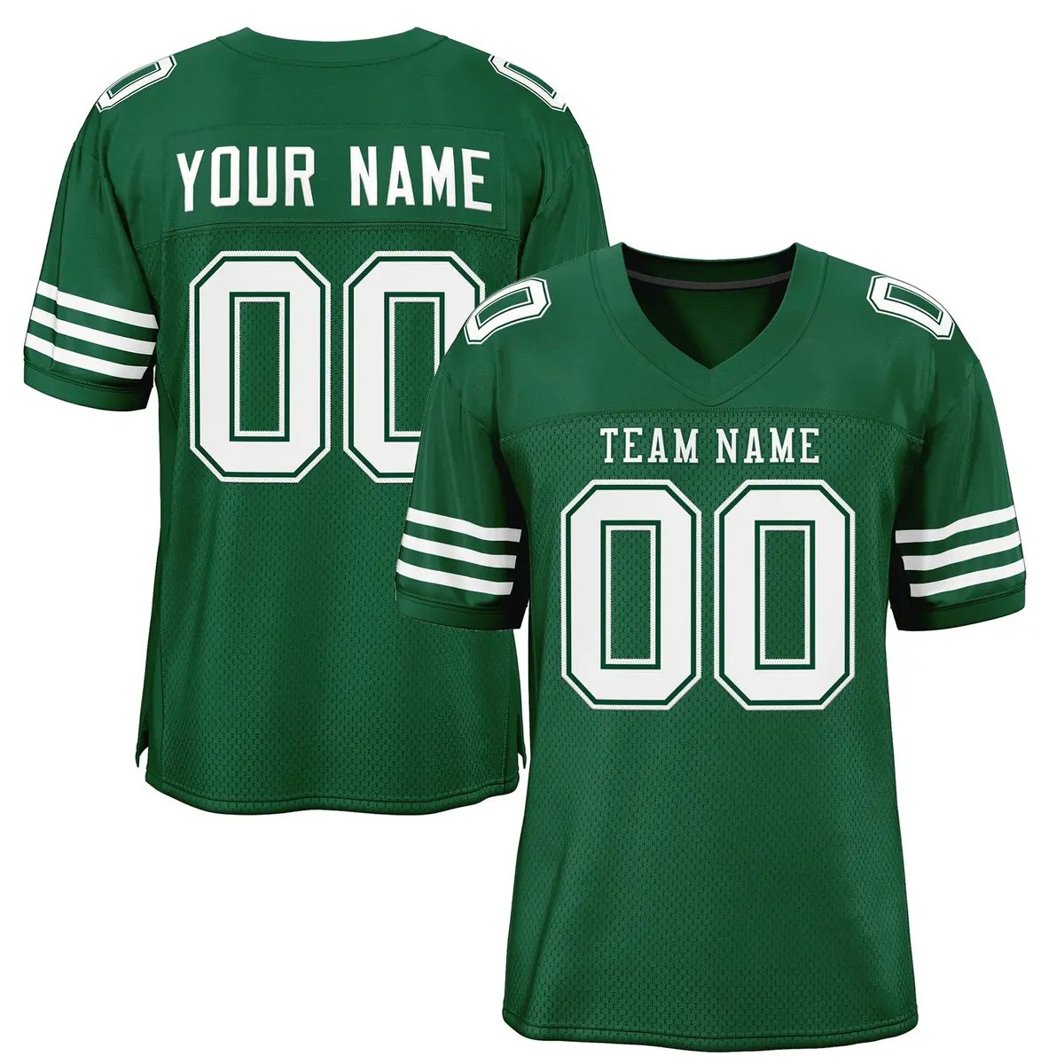 Green White Classic Mesh Authentic Football Jersey